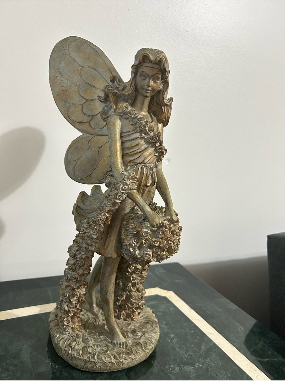 Gold Fairy Statue - Elegant Home Art Figurine
